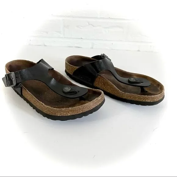 Birkenstock Gizeh Women’s Leather Sandals Black Size 36 5-5.5 - Picture 6 of 7